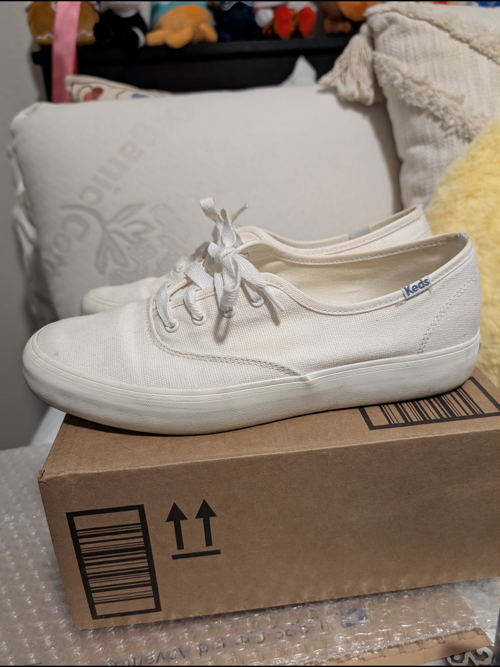 Keds Women's Champion Canvas Sneakers in Off-White Size 7.5